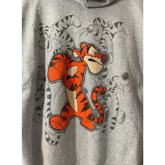 Disneyland Resort Full Zip Hoodie XL Gray Sweatshirt Unisex Adult Tigger Exc - Picture 6 of 8